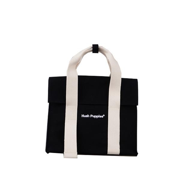 Hush Puppies Canvas Flap Bag In Black