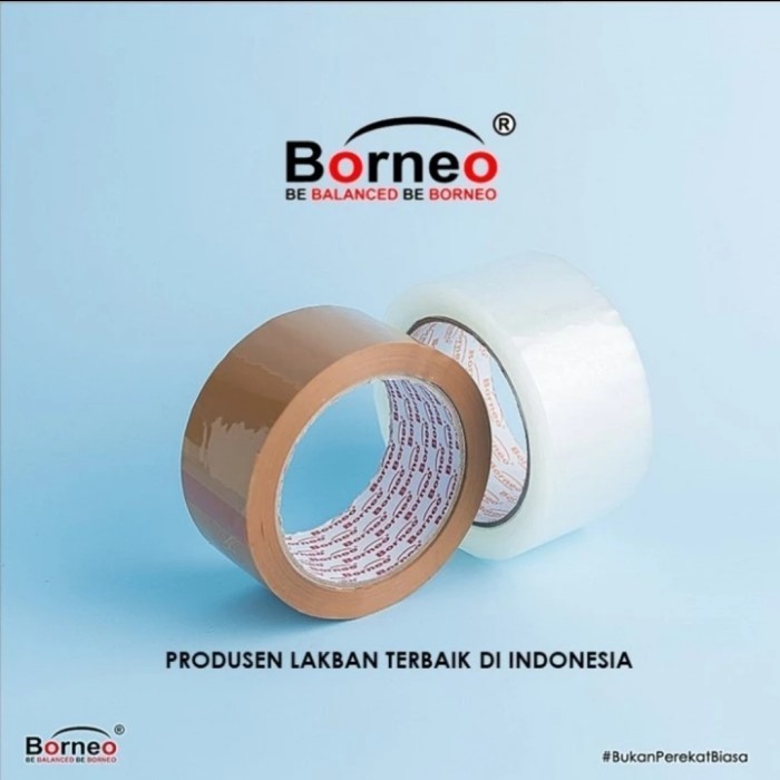 

Open DS] Lakban Borneo 48mm x 90 yard Isolasi Bening Coklat Borneo OPP Tape