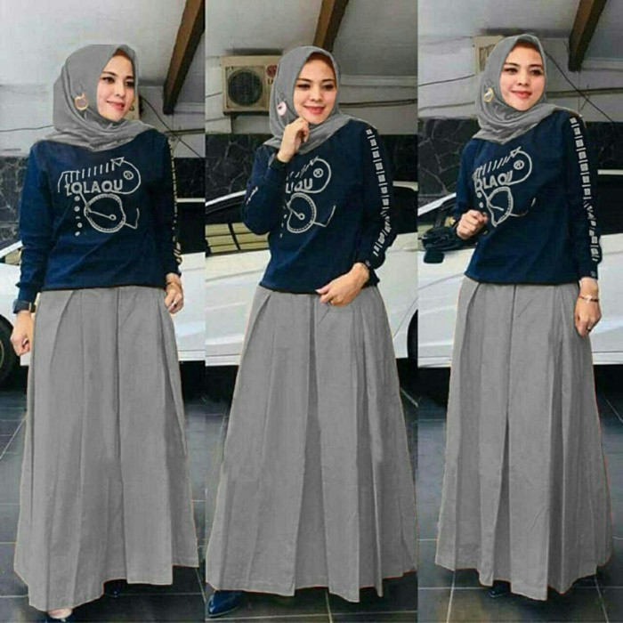 Set Rok Wanita Muslim Naomi/Set Wanita Rok Muslim Fashion/Setelan Rok Diskon