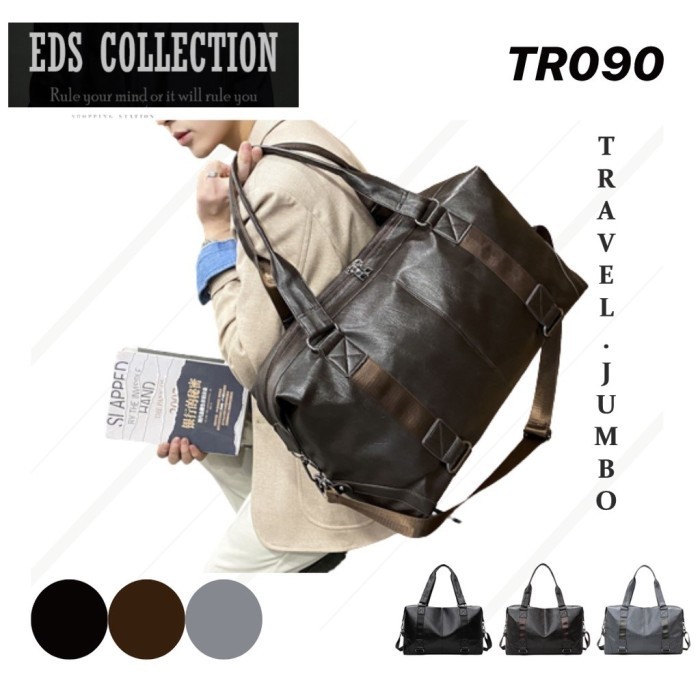 Tr090 - Tas Travel Jinjing Besar Pria Wanita Kulit Waterproof Premium