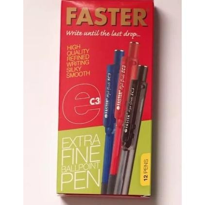 

BOLPEN FASTER CETEK EC3 0.7 MM HITAM PULPEN BALLPOINT EXTRA FINE ANTI MACET PREMIUM ORIGINAL MURAH EC 3