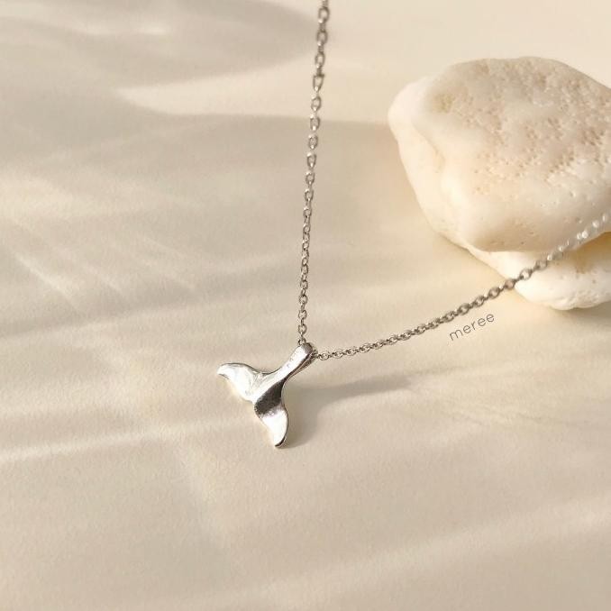 Meree - Marina Whale Tail Necklace Sterling Silver Kalung Anti Karat