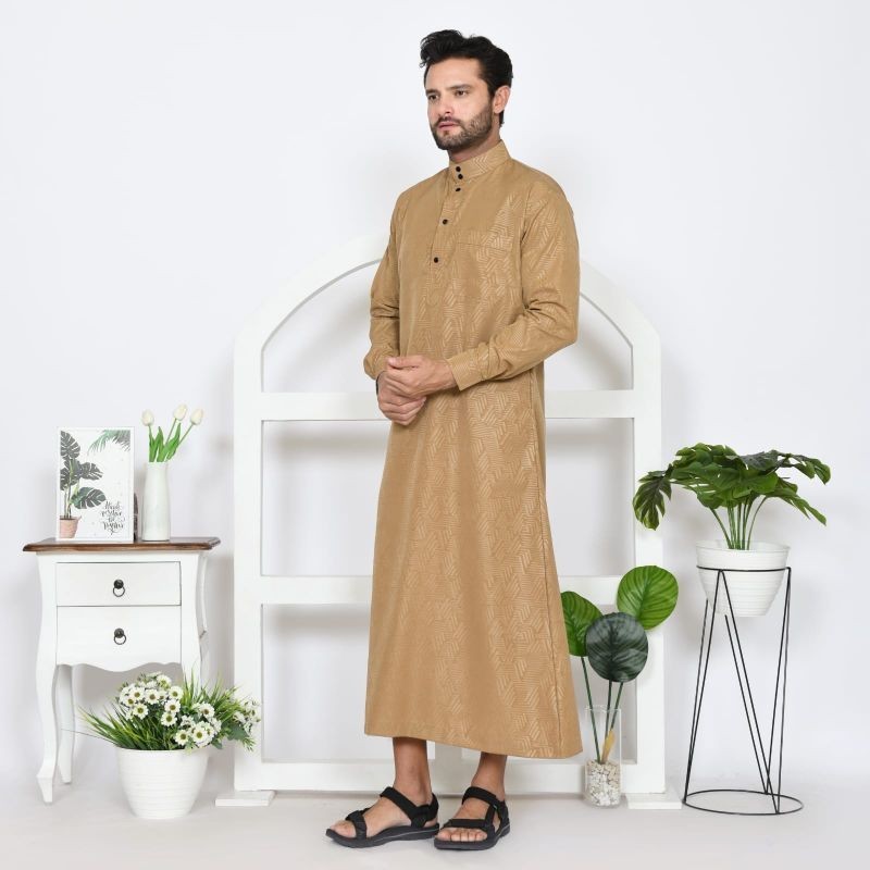 jubah bahan embos premium/jubah Saudi magset/gamis pria/baju gamis terbaru