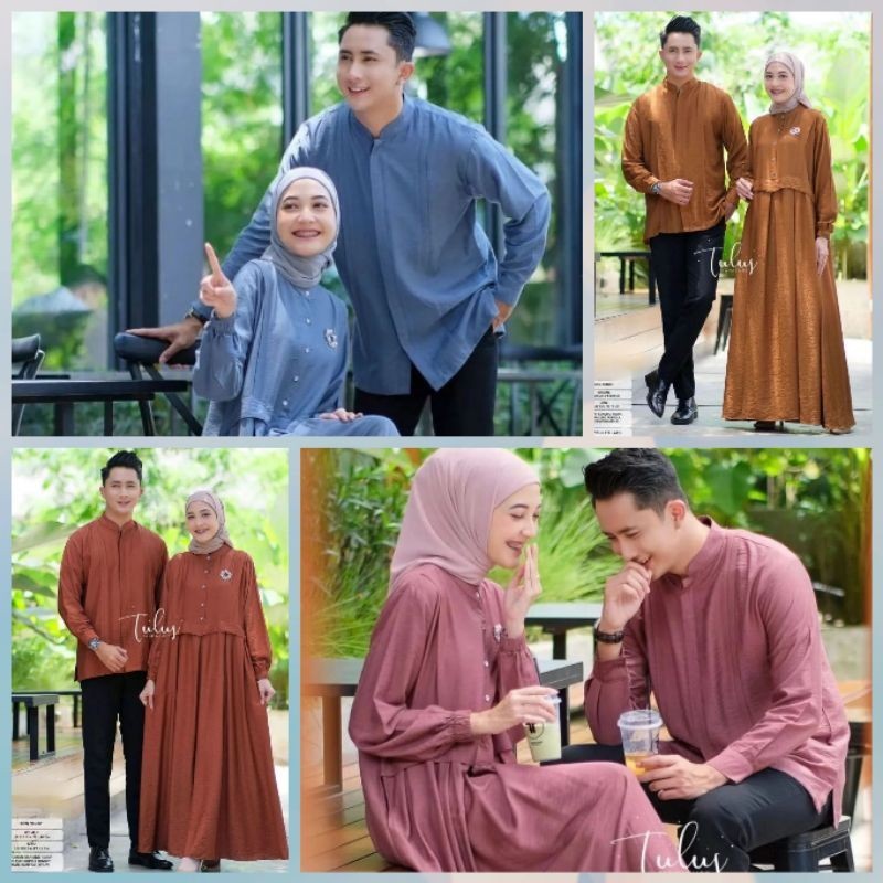 (NEW) Baju Gamis Dress Koko Kurta Couple Busui Koko Pasangan Lebaran Kondangan Nikahan Wanita Syari 
