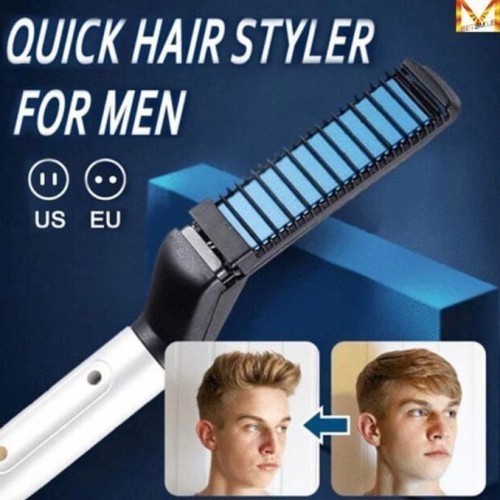 Star Sikat Alat Sisir Pelurus Pengatur Gaya Rambut Gimbal Pria Elektrik Ori Diskon