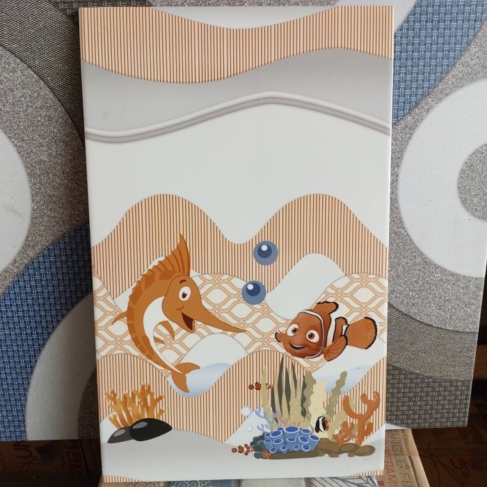 KERAMIK DINDING 25X40 GLOSSY MOTIF IKAN-KERAMIK KAMAR MANDI ANAK/KOLAM