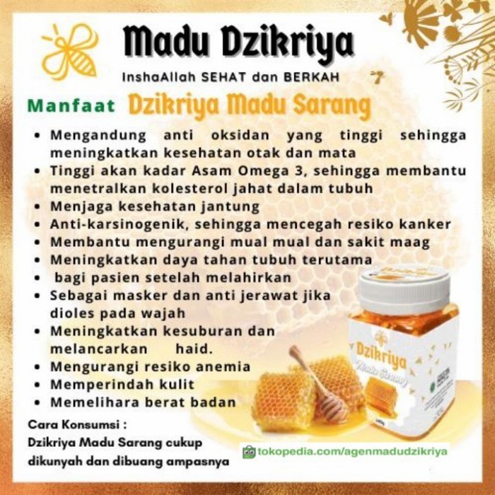 

Madu Dzikriya Herbal Pahit/Manis Hutan pahit/Manis dan Sarang Asli