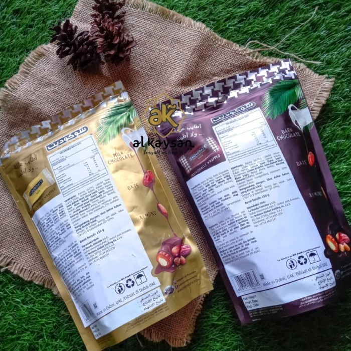 

CHOCODATE COKLAT KURMA ALMOND 250 gr Coklat oleh oleh haji / umroh