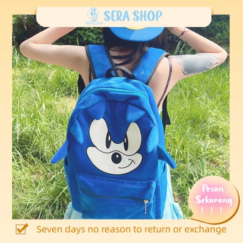 Sera 2022 baru tas sekolah siswa berkapasitas besar Sonic sonic boy hedgehog backpack couple backpac