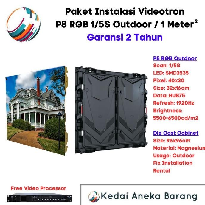 Paket LED Videotron P8 Outdoor Kabinet Cabinet Die Cast 96x96