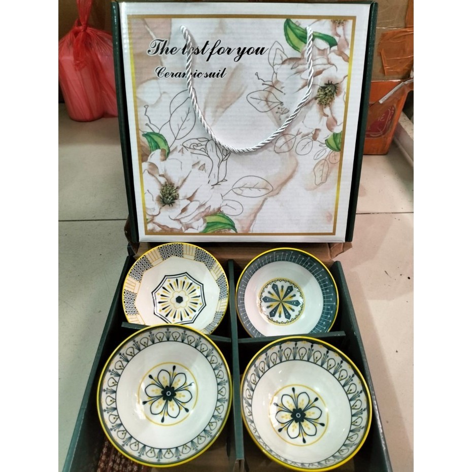 Souvernir Mangkok Set Keramik Harga Grosir