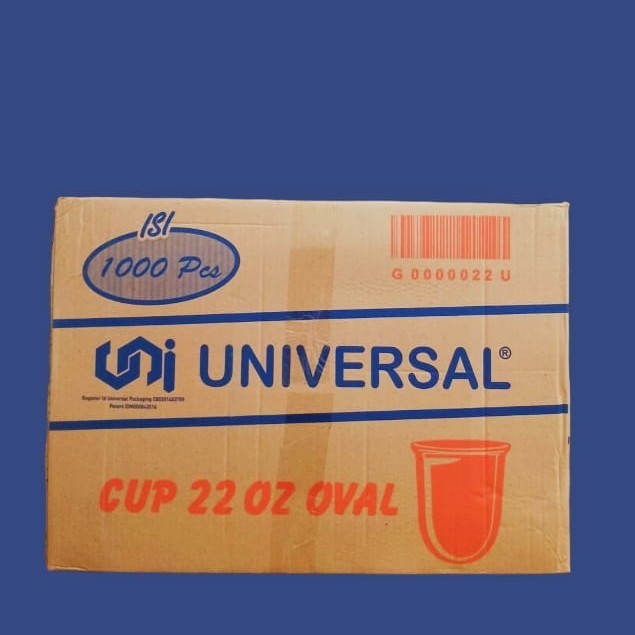 1 Dus 22 Oz Oval (Universal)Gelas Plastik /Cup Plastik