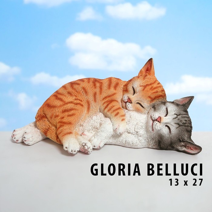 Patung Pajangan Miniatur Kucing Tidur Nempel Catlovers Persia Anggora Terlaris