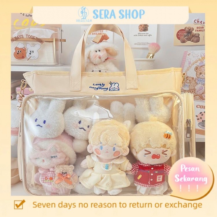 

❀☏◙Sera Jepang Lucu Kapasitas Besar Jk20cm Tas Boneka Wanita Bar Tas Mahasiswa Baru Transparan Satu Bahu Messenger Tangan Tas Sakit