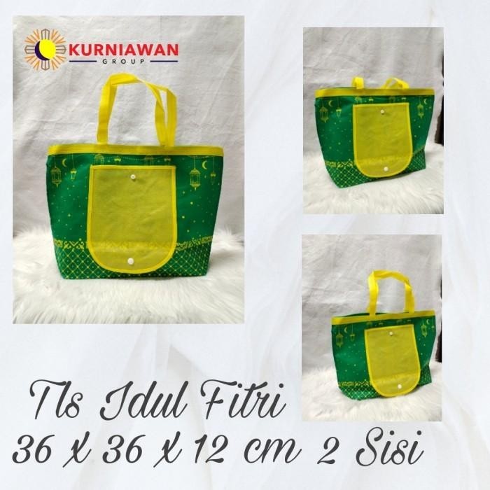 

Tas Spunbond Tali Goodie Bag 36X36X12 Idul Fitri Foldable 2Sisi 049
