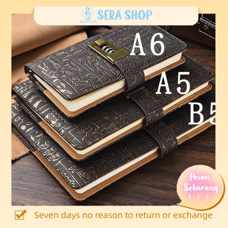 

☌✚✥Buku sandi sera dengan kunci tangan akun buku harian retro kreatif notebook sub-perguruan tinggi mahasiswa notepad kustomisasi alat tulis menebal