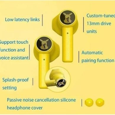 Headset Razer Pikachu HammerHead X Pokemon Wireless Headset Bluetooth