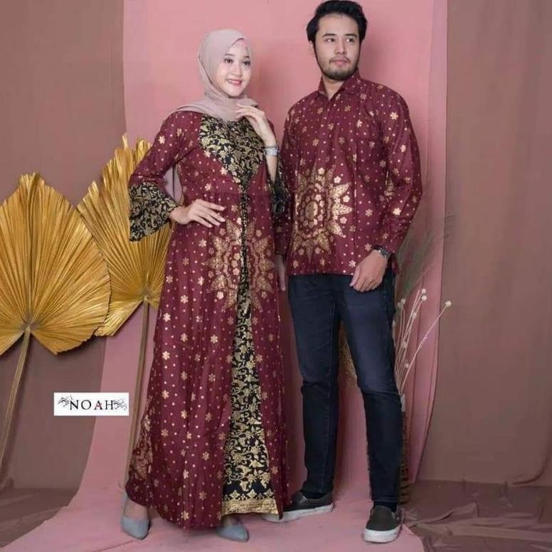 Flash Sale Baju Batik Couple Modern Sarimbit Batik Couple Gamis Batik Coupel Couple Copel Pasangan M