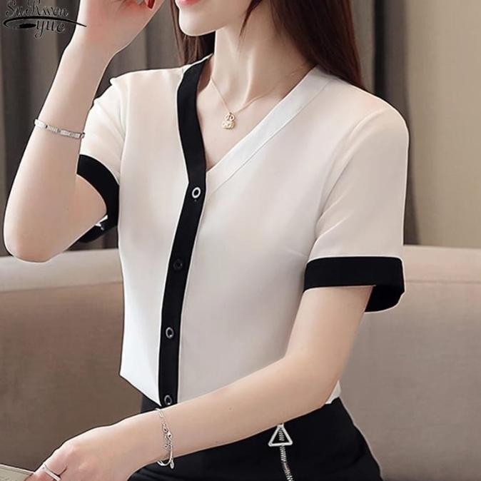 Erivesion Baju Jumbo Wanita Atasan Blouse Style Korea Model Yoriko