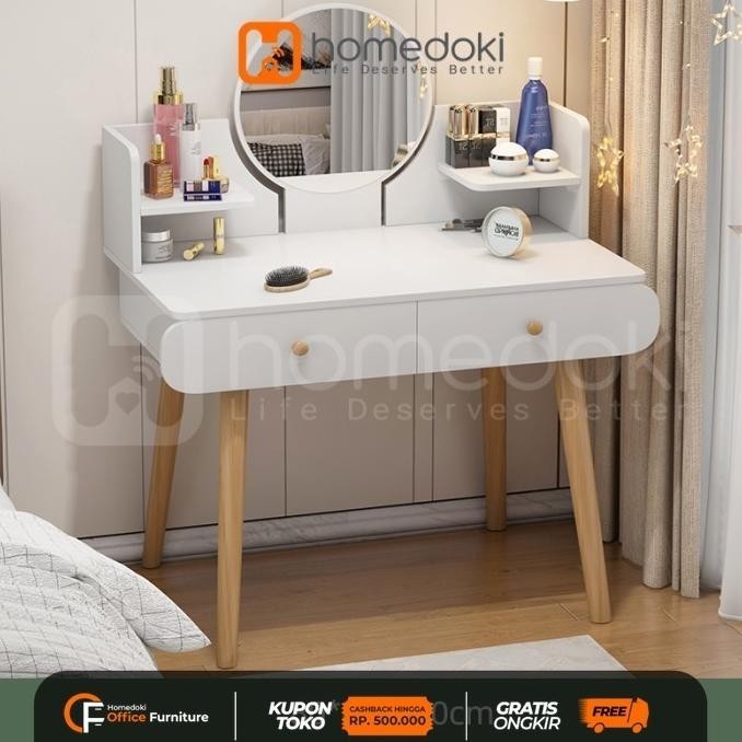Meja Rias Putih / Meja Rias Minimalis / Meja Rias / rak kosmetik