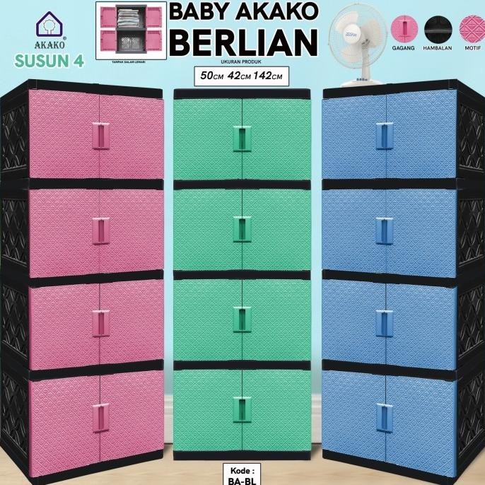 AKAKO - LEMARI PAKAIAN ANAK PLASTIK AKAKO BABY "BERLIAN" /KODE: BA-BL