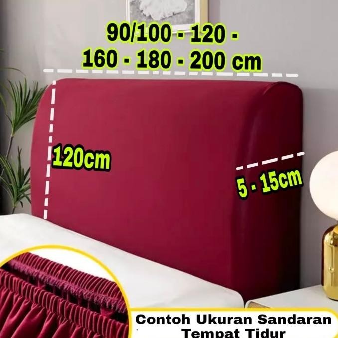 cover sandaran tempat tidur size 120cm / sarung sandaran tempat tidur