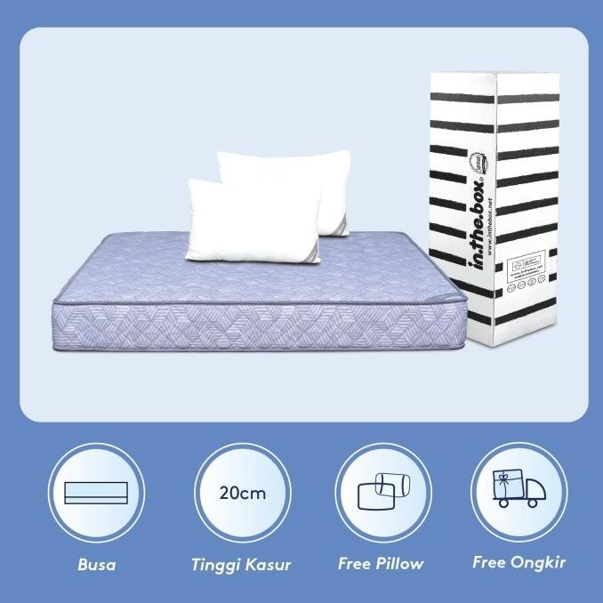 Kasur Busa IN THE BOX HYBRID Ukuran 200x200 (Super King) FREE BANTAL