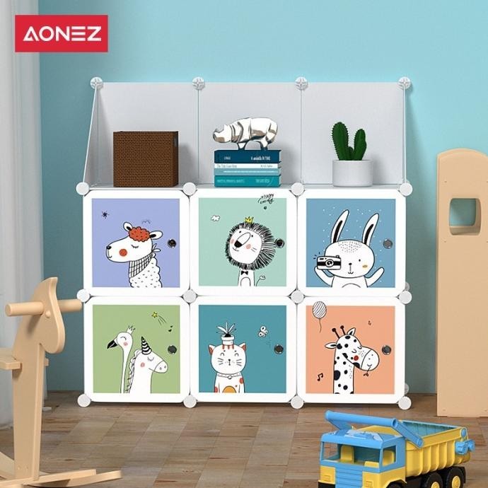 AONEZ Lemari pakaian anak,lemari pakaian anak laki-laki, lemari mainan