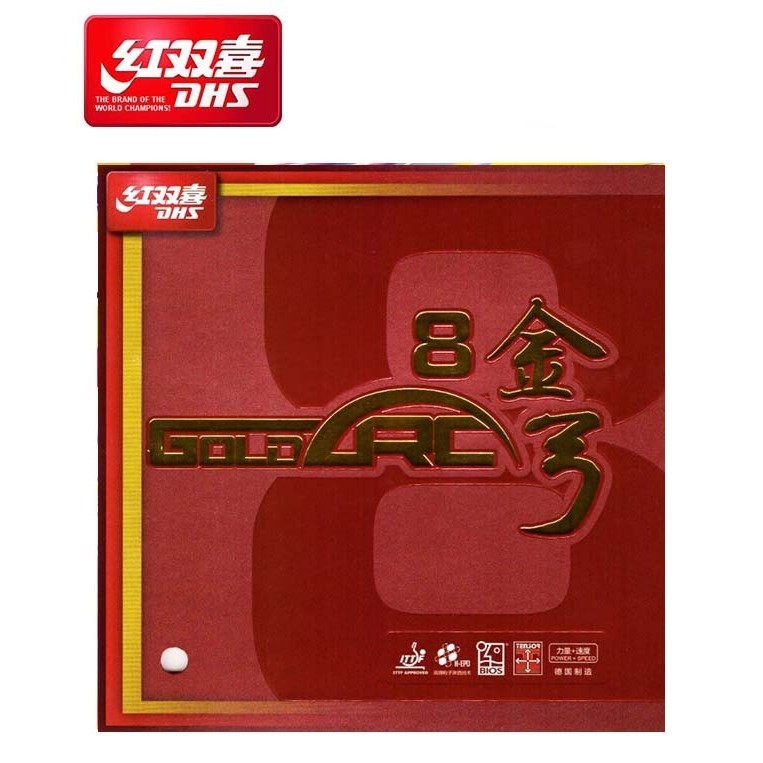 Bast Seller Dhs Double Happiness Karet / Rubber Gold Arc 8 (Licin)