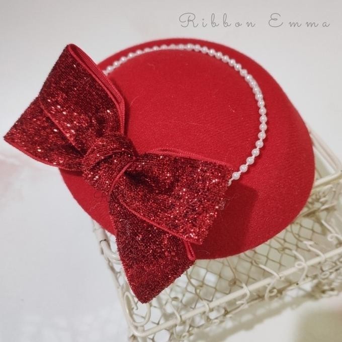 Fascinator Hat Topi Fascinator Bando Topi Bando Bunga Bondu Topi Red 2