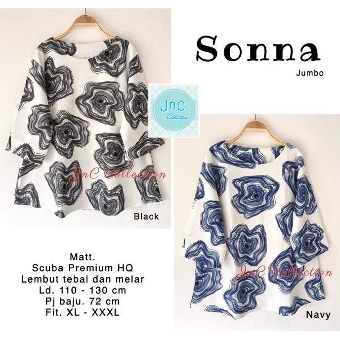 Blouse Atasan Jumbo Scuba Wanita - Sonna Jumbo
