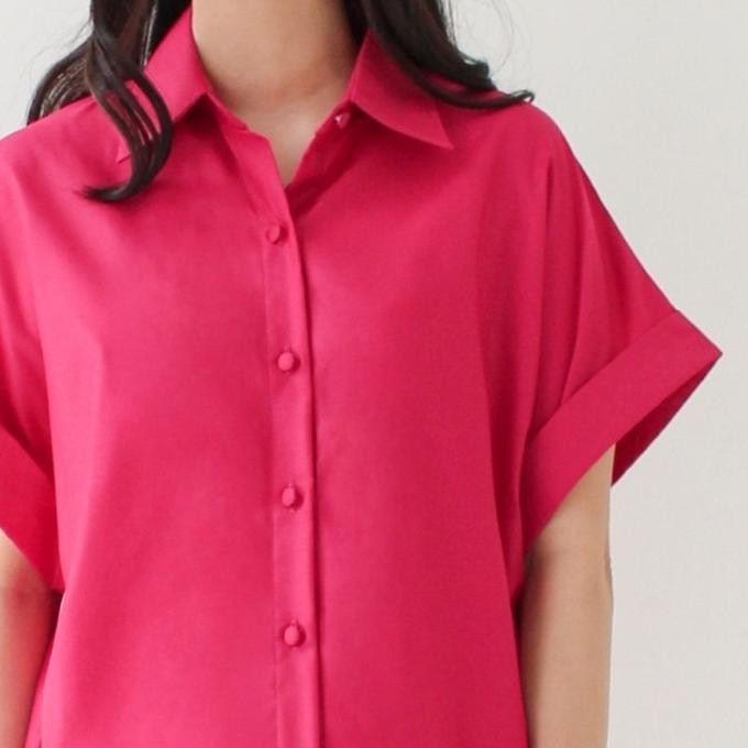 Manon Cotton Blouse In Pink Fuschia