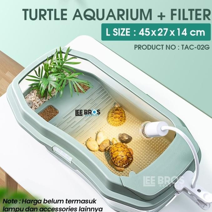 Aquarium Kura Kura Complete Filter / Turtle Aquarium / Kandang Kura Kualitas Premium