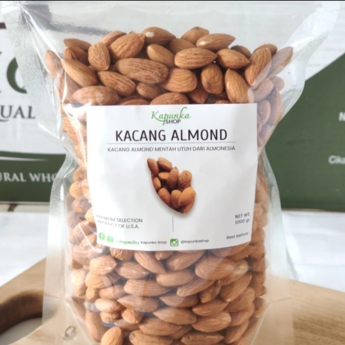 

Kacang Almond mentah 1kg/california almond usa/Almonesia