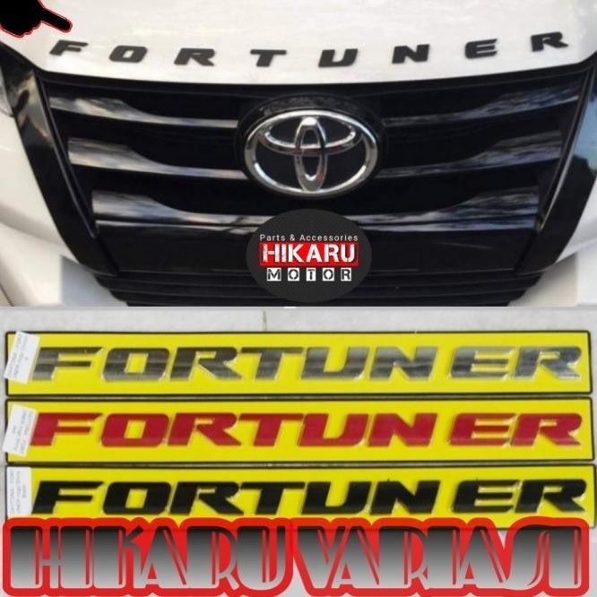 Emblem Kap Mesin Fortuner Huruf Timbul Tulisan Tebal Engine Hood Mobil