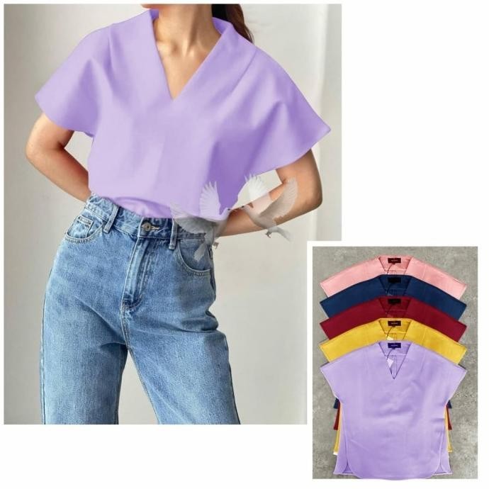 Blouse Kimy Lilac [Baju Atasan Wanita 0107] Ufg