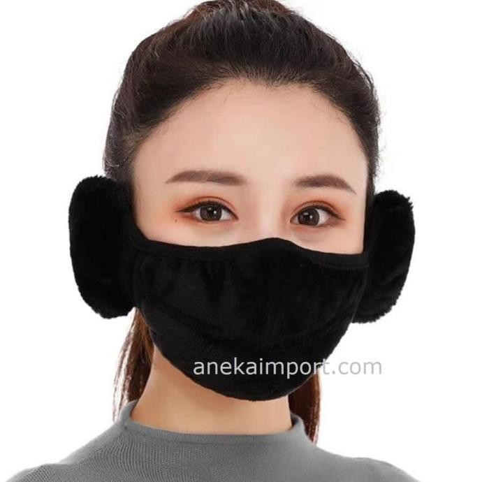 Masker Musim Dingin 2In1 Earmuff, Masker Winter Ear Muff Musim Dingin