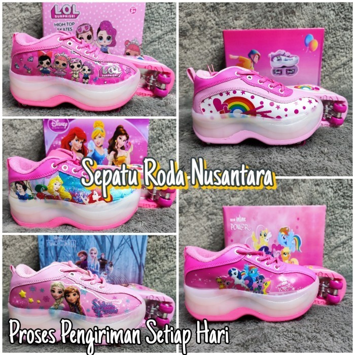 Sepatu Roda 4 Anak LED Roller Shoes