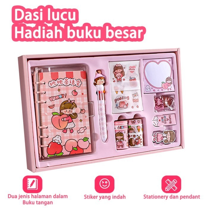 

Stiker Lucu Cute diary book 5 in 1 Set Box Tema Kartun Stiker Label