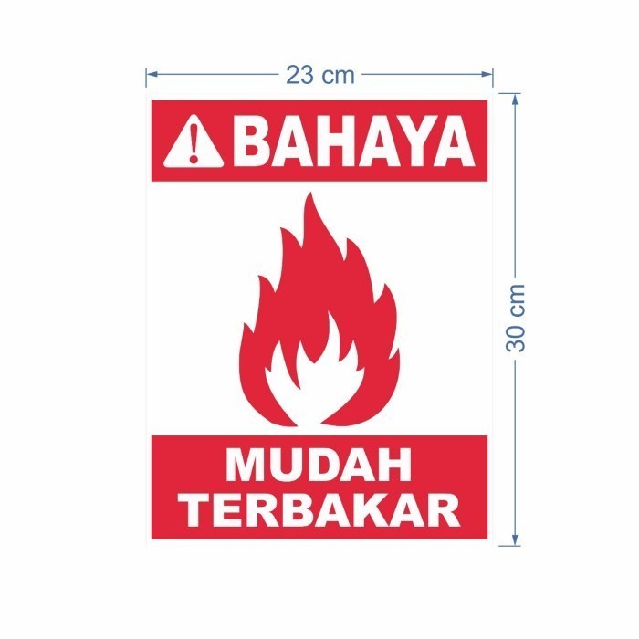 Akrilik sign bahaya mudah terbakar 23x30cm sign rambu