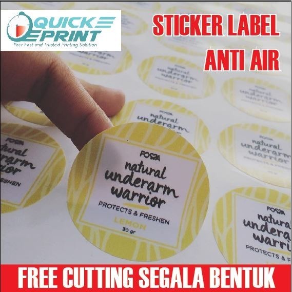 

STICKER LABEL ANTI AIR, FREE CUTTING SEGALA BENTUK