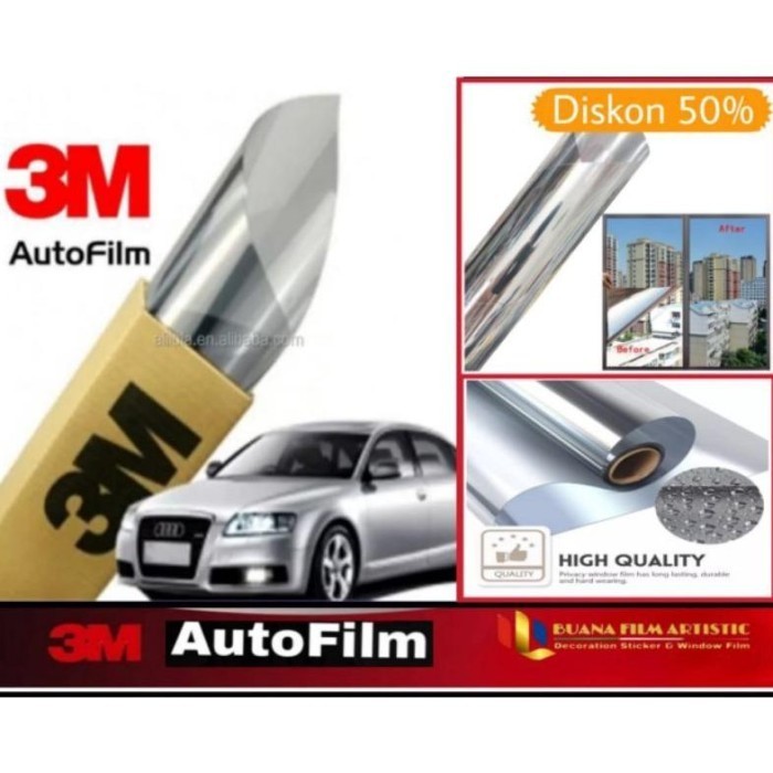 Terlaris Kaca Film 3M Silver / Kaca Film Mobil 3M / Kaca Film Gedung Rumah /
