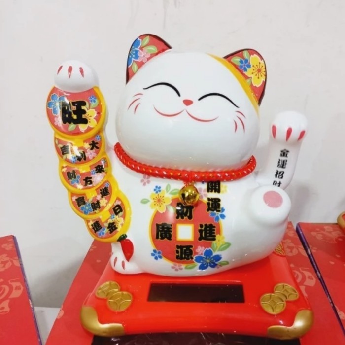 kucing hoki keramik medium/ kucing solar/ kucing hoki/pajangan