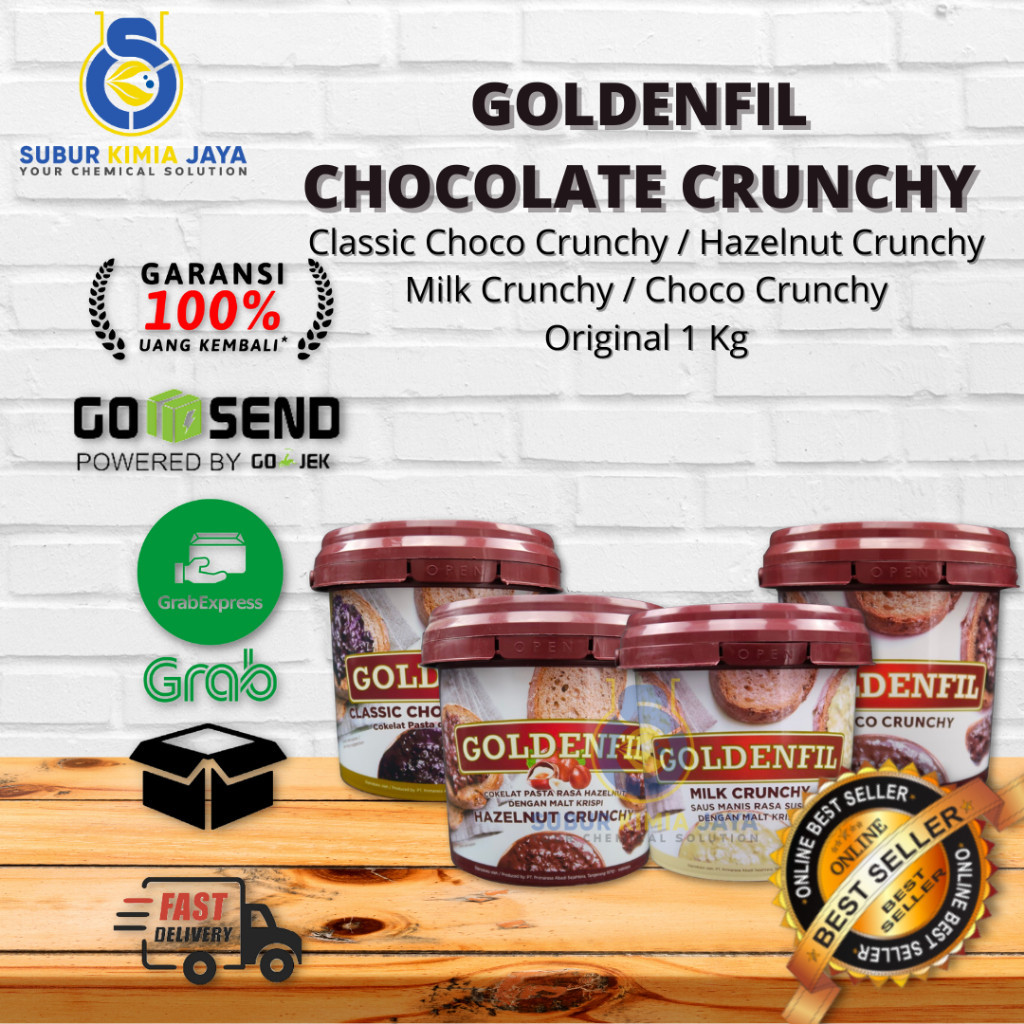 

Goldenfil Dark Chocolate Crunchy 1 Kg / Selai Coklat All Varian