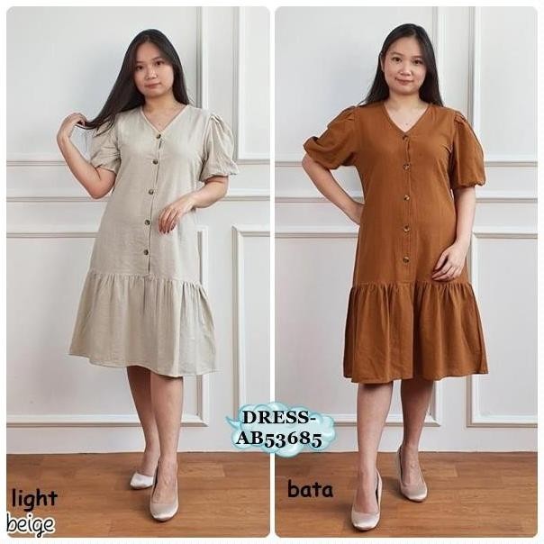 Big Sale Ab53685 Mini Midi Dress Kemeja Wanita Bangkok Korea Import Hamil Busui Terbaik