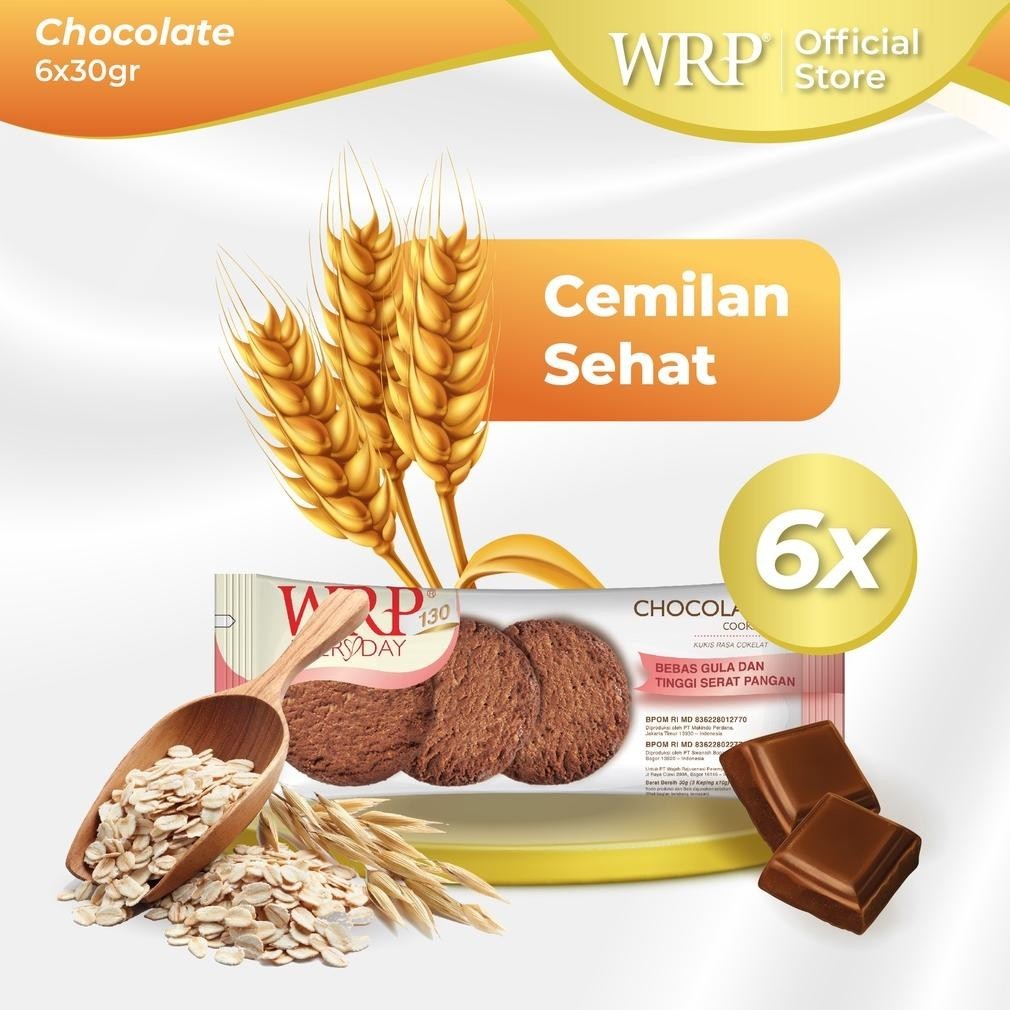 

{cookies} WRP Chocolate Cookies 30g (Bundle 6) - Camilan Diet TERLARIS