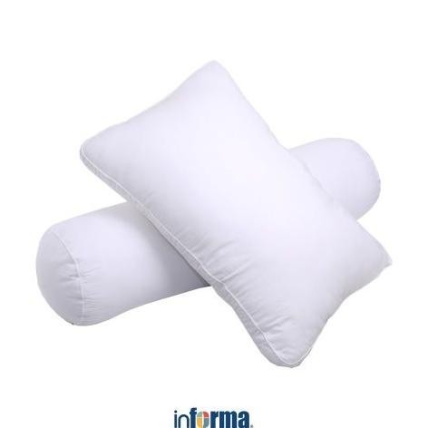 Informa  Set 2 Pcs Bantal & Guling Dacron - Putih Set Pillow And Bolster Package Perlengkapan Kamar 