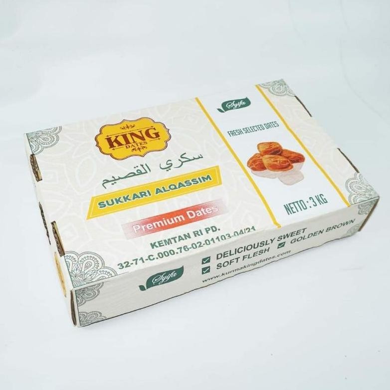 

POJ Kurma Sukari Premium ALQASSIM King Dates 3kg - Sukkari Premium 3 kg TERLARIS