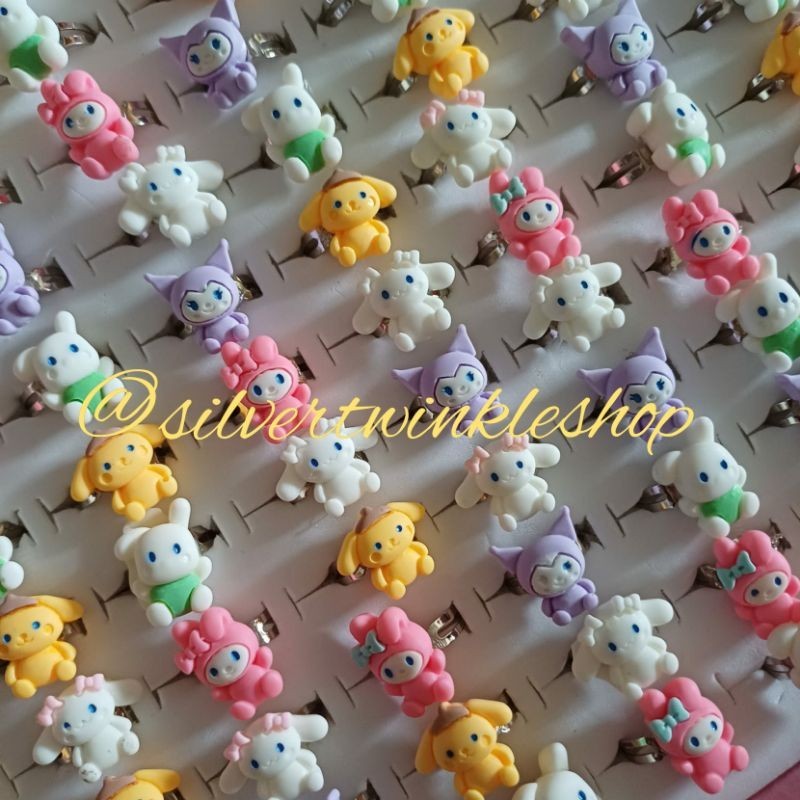 Cincin anak karakter sanrio kuromi cinnamoroll pompompurin hello kitty my melody aksesoris fashion p