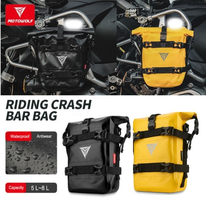 CRASHBAR BAG MOTOWOLF TAS SIDE BAG MOTOR WATERPROOF MULTIFUNGSI
